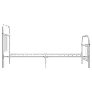 Berkfield Bed Frame White Metal 100x200 cm