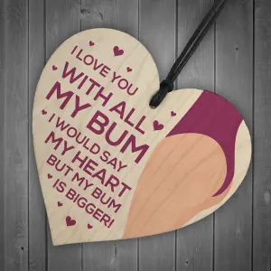 Love You Plaque Wood Heart Anniversary Christmas Gift For Husband Keepsake