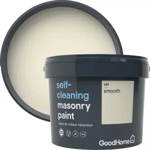 GoodHome Self-cleaning Vail Smooth Matt Masonry paint, 10L Tub