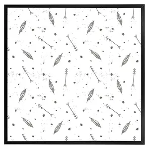 Feathers and arrows in boho style (Picutre Frame) / 20x20" / Grey