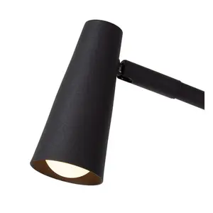 Lucide Stirling Modern Rechargeable Floor reading lamp - Battery - LED Dim. - 1x3W 2700K - 3 StepDim - Black