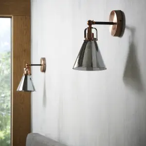 Inlight Dafyd Satin Copper Antique copper effect Wired LED Wall light