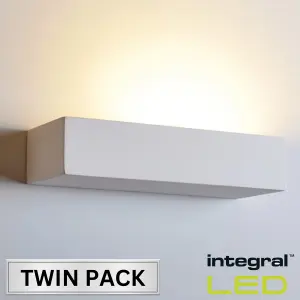 LED Indoor Wall Lights Decorative Paintable Gypsum: IP20: E14 Bulb (Max 40W): Twin Pack