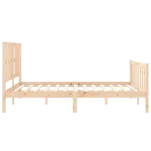 Berkfield Bed Frame with Headboard King Size Solid Wood