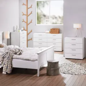 Pepe Chest of 5 Drawers in White