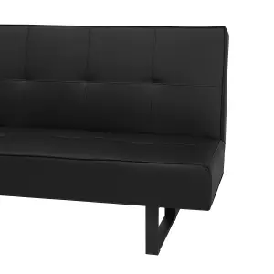 Sofa Bed DERBY Black Faux Leather