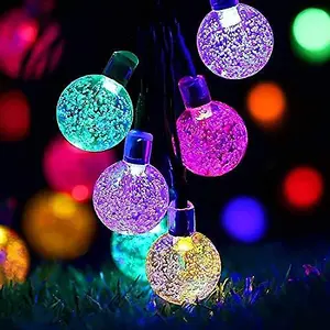 Elex Solar String Lights Outdoor Garden 50 LED Waterproof Globe 8 Modes Multi-Color Crystal Ball for Indoor Outdoor Patio Yard