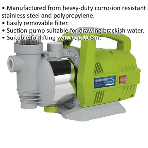 High-Efficiency Stainless Steel Surface Mount Water Pump - 55L/Min, 800W Motor, 230V