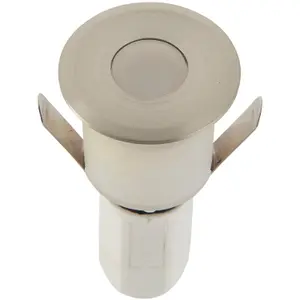 Recessed Decking IP67 Guide Light - 1.2W Cool White LED - Satin Nickel Plate