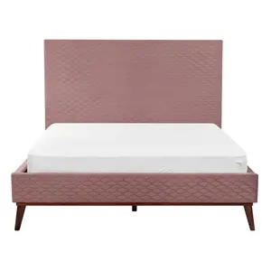 Velvet EU Double Size Bed Pink BAYONNE