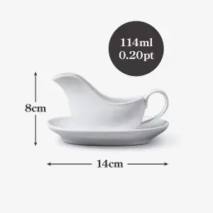 WM Bartleet & Sons Porcelain Mini Sauce Boat & Saucer, 114ml