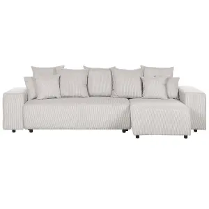 Corner Sofa LUSPA Light Beige Corduroy Left Hand