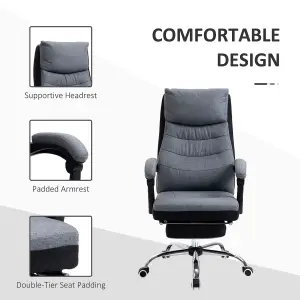 Vinsetto Executive Office Chair Swivel Reclining Chair w/ Retractable Footrest