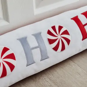 Catherine Lansfield Christmas Ho Ho Ho 30x60 cm Door Draught Excluder White / Red