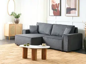 Corner Sofa KARILA Dark Grey Right Hand