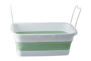 Maison by Premier Averill Collapsible Green White Rectangular Basket