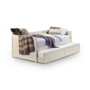 Premier Stone White Wooden Daybed  with Underbed Trundle - Single 3ft (90cm) (Guest Bed)