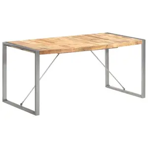 Cheyenne Dining Table Solid Wood Natural / Grey / H75 x L160 x W80cm