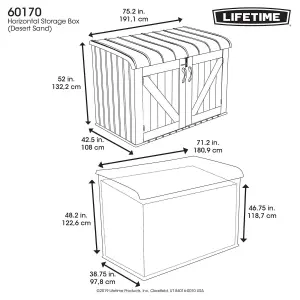 Lifetime 6 Ft. x 3.5 Ft. Horizontal Storage Shed (2407.1 L)