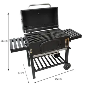 Aided Offset Charcoal Portable Smoker & Grill