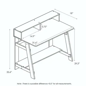 Furinno Simplistic A Frame Computer Desk, Columbia Walnut