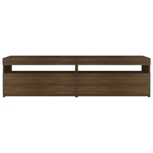 Berkfield TV Cabinet with LED Lights 2 pcs Brown Oak 75x35x40 cm