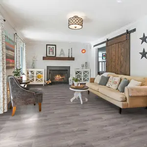 Anti-Slip Grey Wood Effect Herringbone Vinyl Flooring For LivingRoom, Kitchen, 2mm Thick Vinyl Sheet -9m(29'5") X 4m(13'1")-36m²