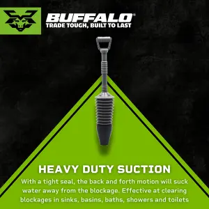 Buffalo Toilet Plunger PRO with Rubber Seal