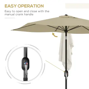 Outsunny 2 x 3(m) Garden Parasol Rectangular Market Umbrella w/ Crank White