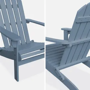 sweeek. Wooden retro garden deck chair Colourful Adirondack Salamanca Grey Blue 73x89x94 cm