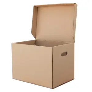 20 x Strong Brown Easy To Carry Storage Archive Boxes 15x12x9 With Hinged Lids