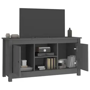 Berkfield TV Cabinet Grey 103x36.5x52 cm Solid Wood Pine