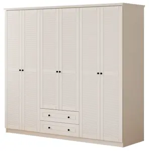 VOLET XL 6 Door 2 Drawer White Wardrobe