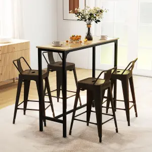 Costway Set of 4 Dining Chairs Modern Metal Bar Stools w/ Removable Back