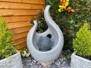 Abstract Flame Contemporary Solar Water Feature