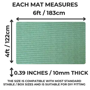 Horse Stable EVA Rubber Floor Mats- 10mm - 6ft x 4ft -Green - 6 Pack