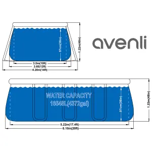 Avenli 20ft x 12ft x 48" Oval Above Ground Swimming Pool, Filter Pump & Accessories