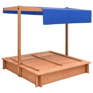 Berkfield Sandbox with Roof Firwood 112x112x112 cm