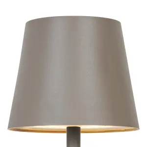 GoodHome Quelea Matt Taupe Rechargeable Integrated LED Table lamp