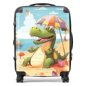 A Crocodile On A Beach Holiday Suitcase - Large