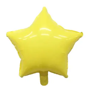 Realmax Macaron Star Foil Balloon (Pack of 10) Yellow (One Size)