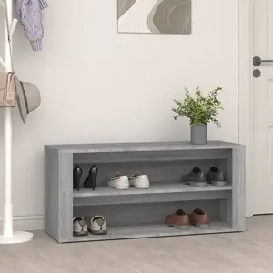 Berkfield Shoe Rack Concrete Grey 100x35x45 cm Engineered Wood