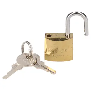 12 x 20mm Shackle Brass Padlock / Security / Lock Gate Door Shed AT002