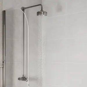 Heritage Highbrook Gloss Chrome effect Single-spray pattern Exposed & Fixed Shower kit