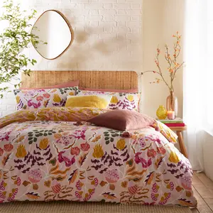 Cotton Blend, Polyester Floral Duvet Cover Set with Pillowcases 260 x 220 cm - 2 Standard
 Pillowcases