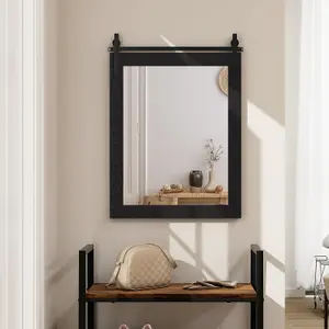 Costway Wall Mounted Mirror Vanity Make Up Farmhouse Wall Mirror Rectangle Decorative Mirror