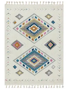 MultiColoured Kilim Traditional Moroccan Geometric Dining Room Rug-160cm X 230cm