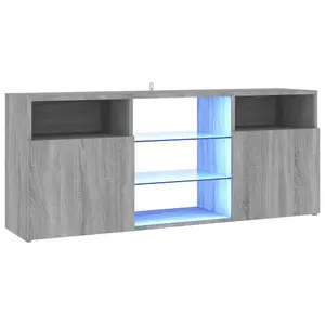 Berkfield TV Cabinet with LED Lights Grey Sonoma 120x30x50 cm