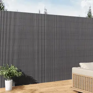 180cm W x 300cm L Sun-blocked Privacy Fence Screen Panels Dark Grey