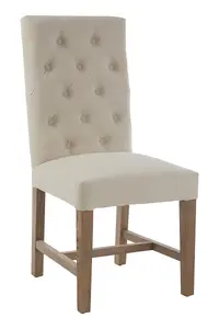 Elegant Upholstered Beige Linen Dining Chair, Comfortable Modern Dining Chair, Durable Small Modern Chair